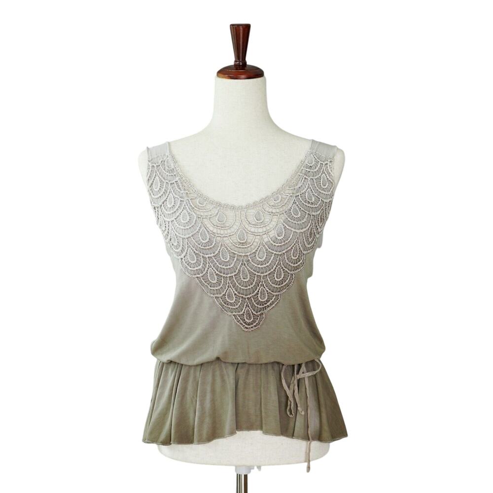 VTG Y2K Urban Outfitters Lux Lace Ombre Peplum Tank Top S Fairy 1990s Whimsigoth